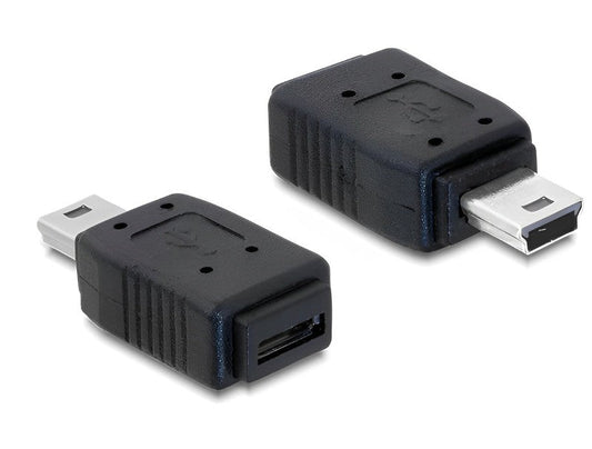 מתאם USB 2.0 תקע מיני USB 5pin לשקע מיקרו USB A+B - delock.israel
