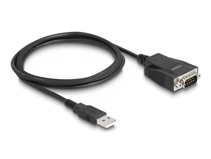 ממיר USB לתקע DB9 Serial RS-232 עם הגנת ESD צ'יפ Prolific אורך 1.3 מטר - delock.israel