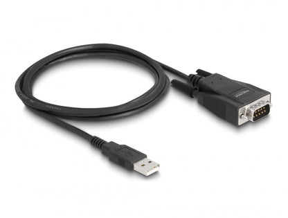 ממיר USB לתקע DB9 Serial RS-232 עם הגנת ESD צ'יפ Prolific אורך 1.3 מטר - delock.israel