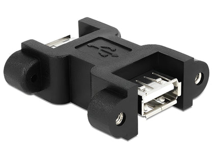 מופה USB-A 2.0 להתקנה בפאנל נ/נ עם מרחק בין הברגים 30 מ"מ - delock.israel