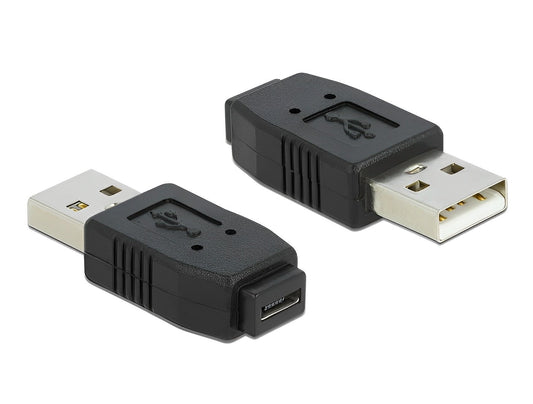 מתאם USB 2.0 תקע USB-A לשקע מיקרו USB-A+B 2.0 - delock.israel
