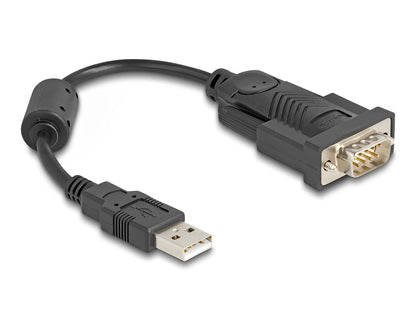 Delock Adapter USB 2.0 Type-A to 1 x Serial RS-232 D-Sub 9 pin male with ferrite core 0.25 m - delock.israel