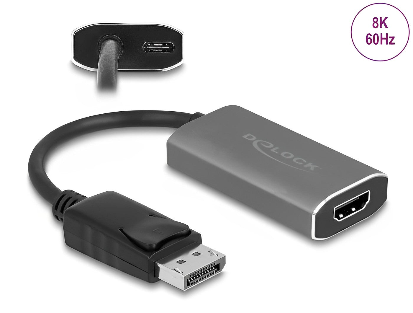 מתאם תצוגה אקטיבי תקע DisplayPort 1.4 לשקע HDMI 8K HDR תומך 60 הרץ - delock.israel