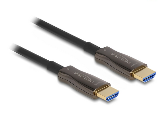 כבל אקטיבי אופטי HDMI 8K מבית DELOCK גרמניה מספק שידור אולטרה-מהיר ואיכותי של וידאו ואודיו ברזולוציה גבוהה של 8K @ 60Hz