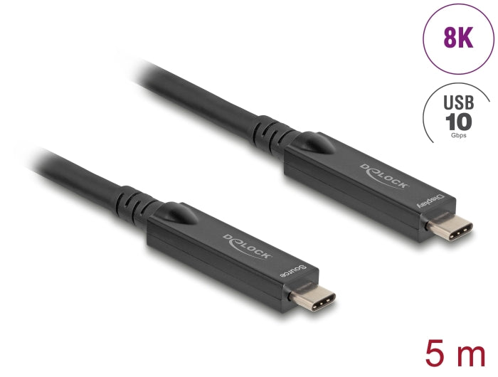 Delock Active Optical USB-C™ 8K Video + Data + PD Cable 5 m - delock.israel