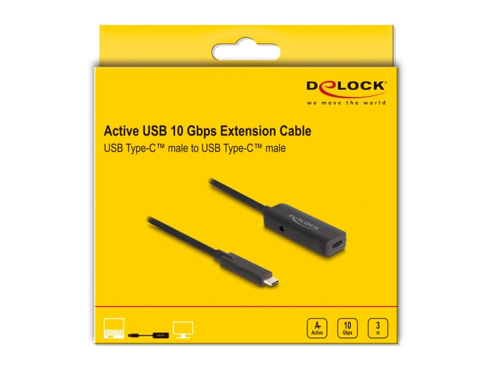 Delock Active USB 10 Gbps extension cable USB Type-C™ 3 m - delock.israel