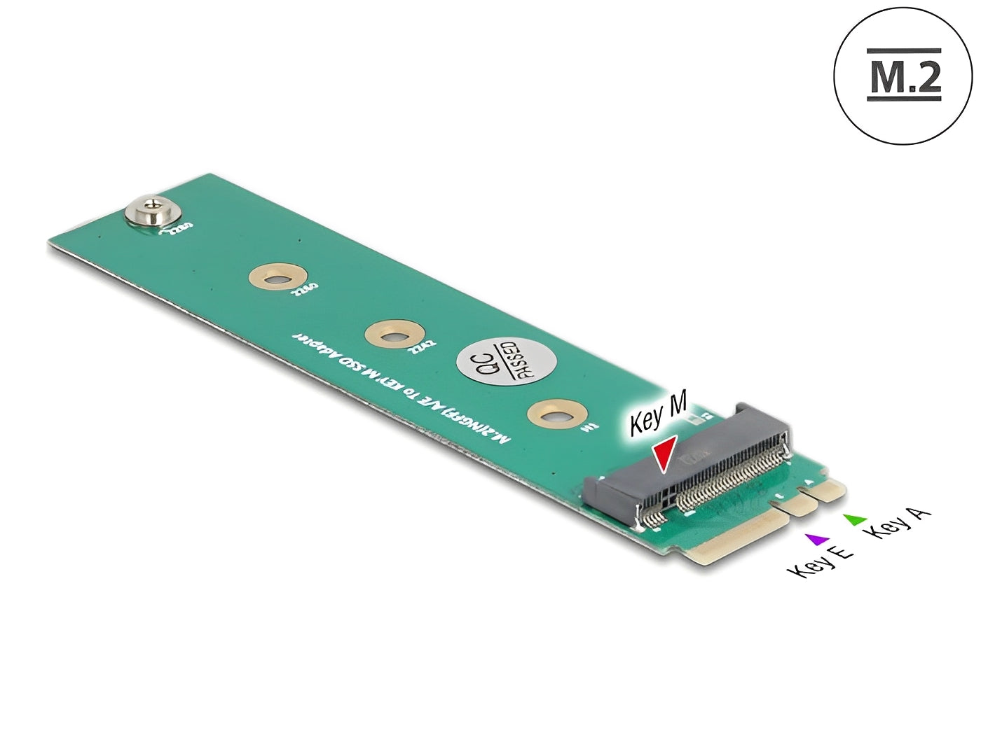 מתאם זה מבית Delock גרמניה ממיר חריץ M.2 מסוג Key A או Key E לחריץ מסוג Key M