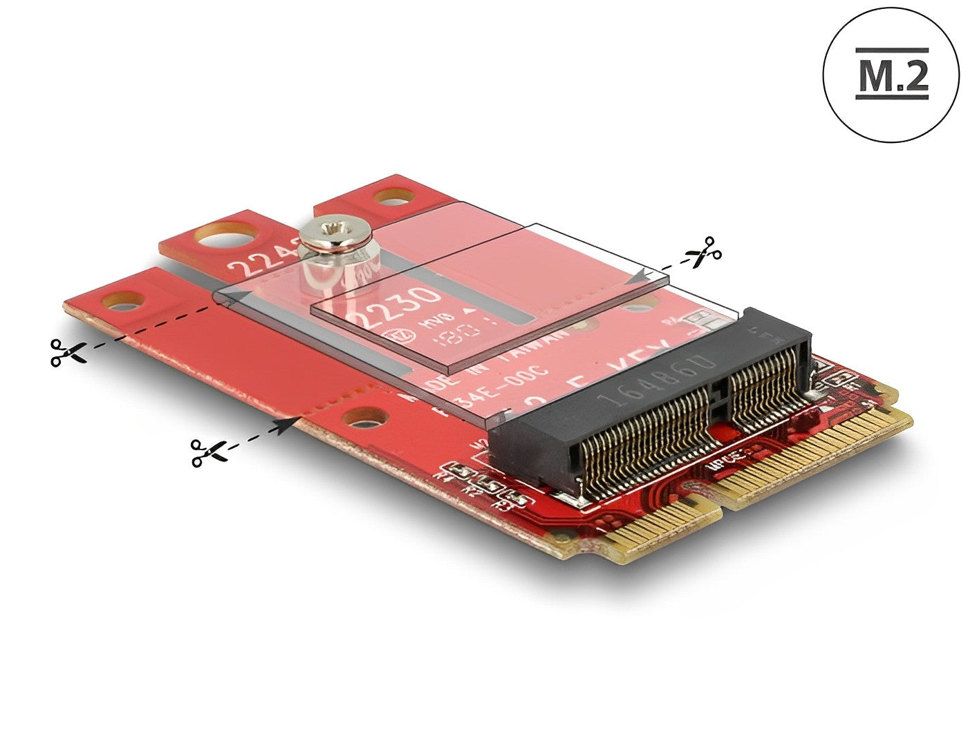 כרטיס Mini PCIe עבור כונן דיסק M.2 Key E slot - delock.israel