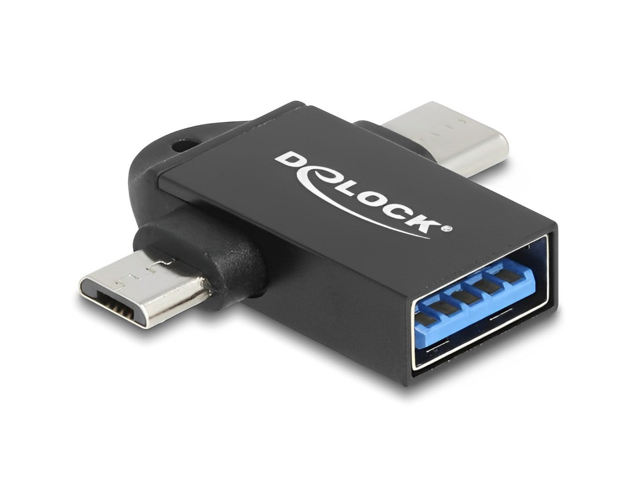 Delock Adapter USB 10 Gbps 2 in 1 USB-A female to USB Type-C™ male + USB Micro-B male OTG - delock.israel