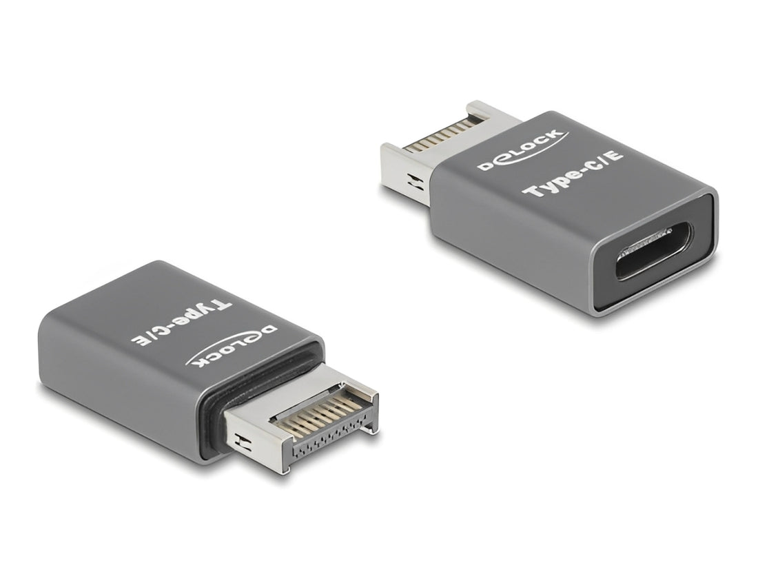 מתאם Delock USB 10Gbps מחיבור USB-C נקבה לחיבור USB-E Key A זכר | מתכת