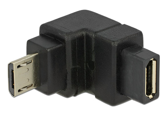 מתאם מיקרו USB-B 2.0 ז/נ בזווית 90° למטה - delock.israel