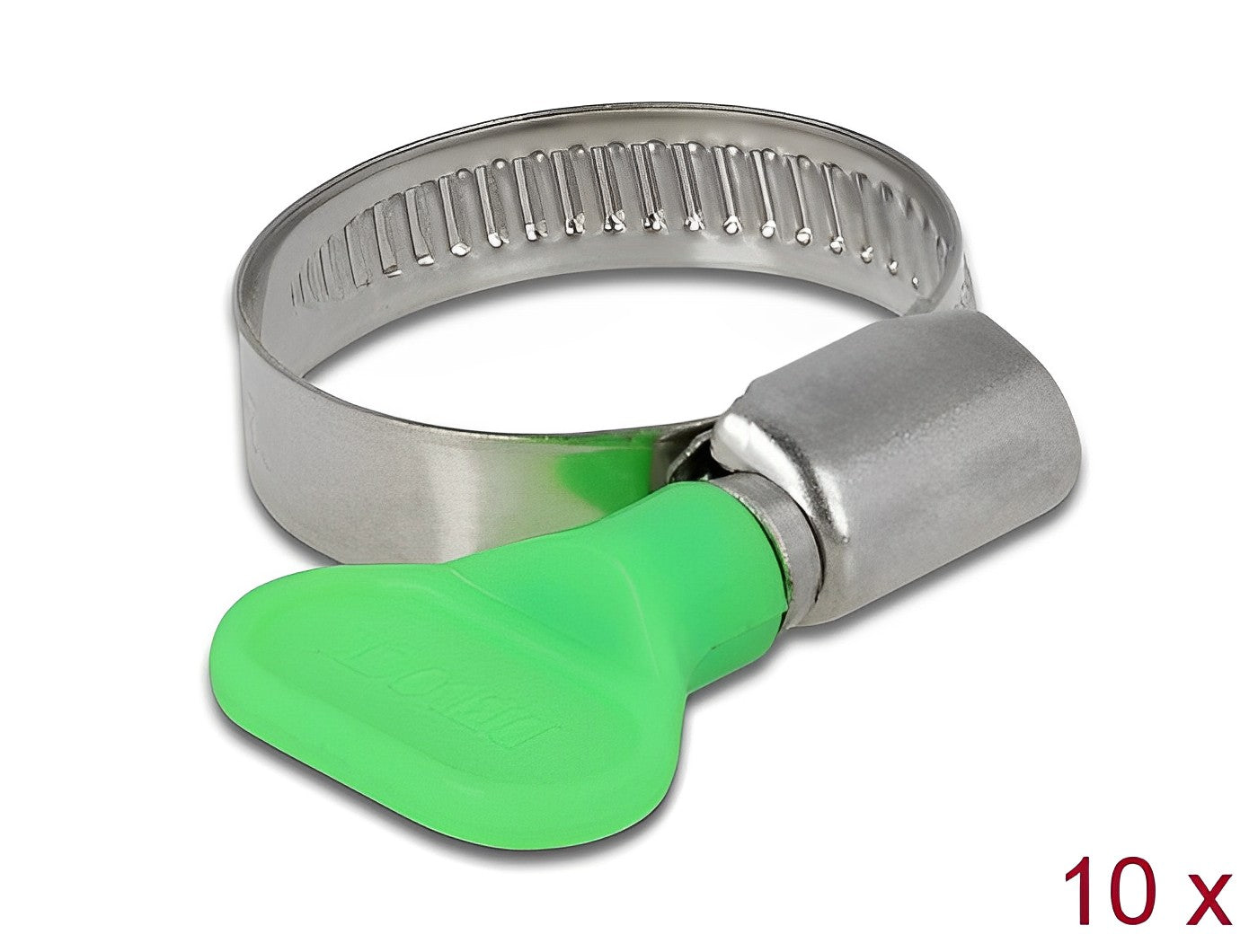 Delock Butterfly Hose Clamp 22 - 32 mm 10 pieces green - delock.israel