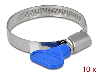 Delock Butterfly Hose Clamp 32 - 50 mm 10 pieces blue - delock.israel