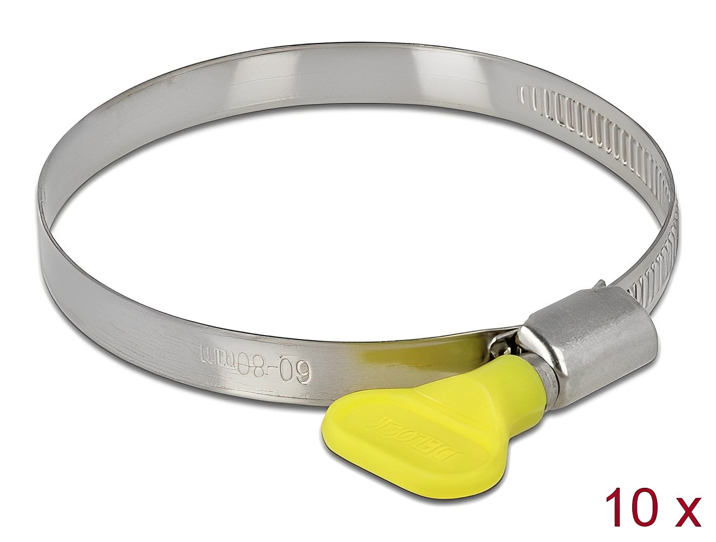 Delock Butterfly Hose Clamp 60 - 80 mm 10 pieces yellow - delock.israel