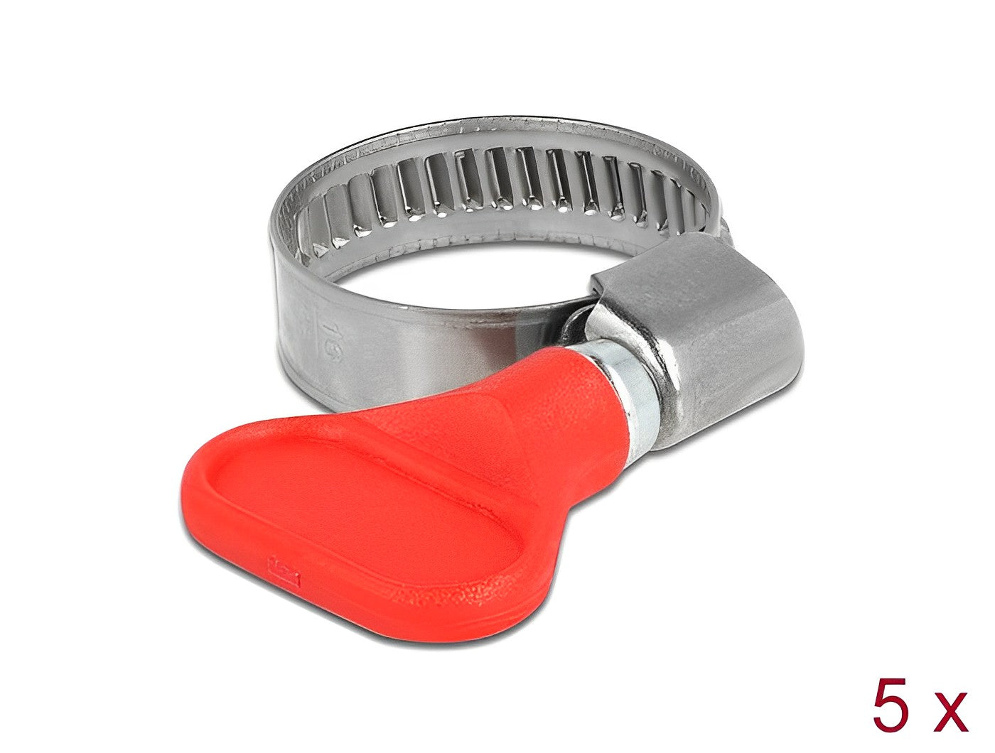 Delock Butterfly Hose Clamp stainless steel 400 SS 16 - 25 mm 5 pieces red - delock.israel
