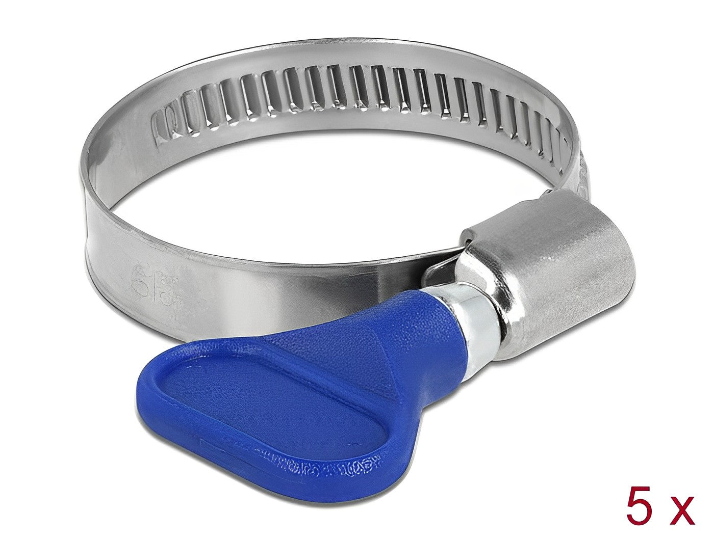 Delock Butterfly Hose Clamp stainless steel 400 SS 25 - 40 mm 5 pieces blue - delock.israel