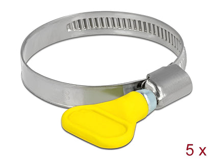 Delock Butterfly Hose Clamp stainless steel 400 SS 32 - 50 mm 5 pieces yellow - delock.israel