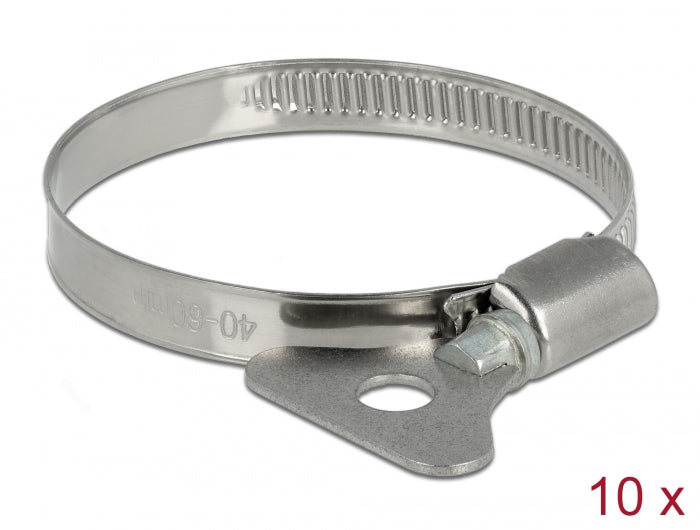 Delock Butterfly Hose Clamp 40 - 60 mm 10 pieces metal - delock.israel