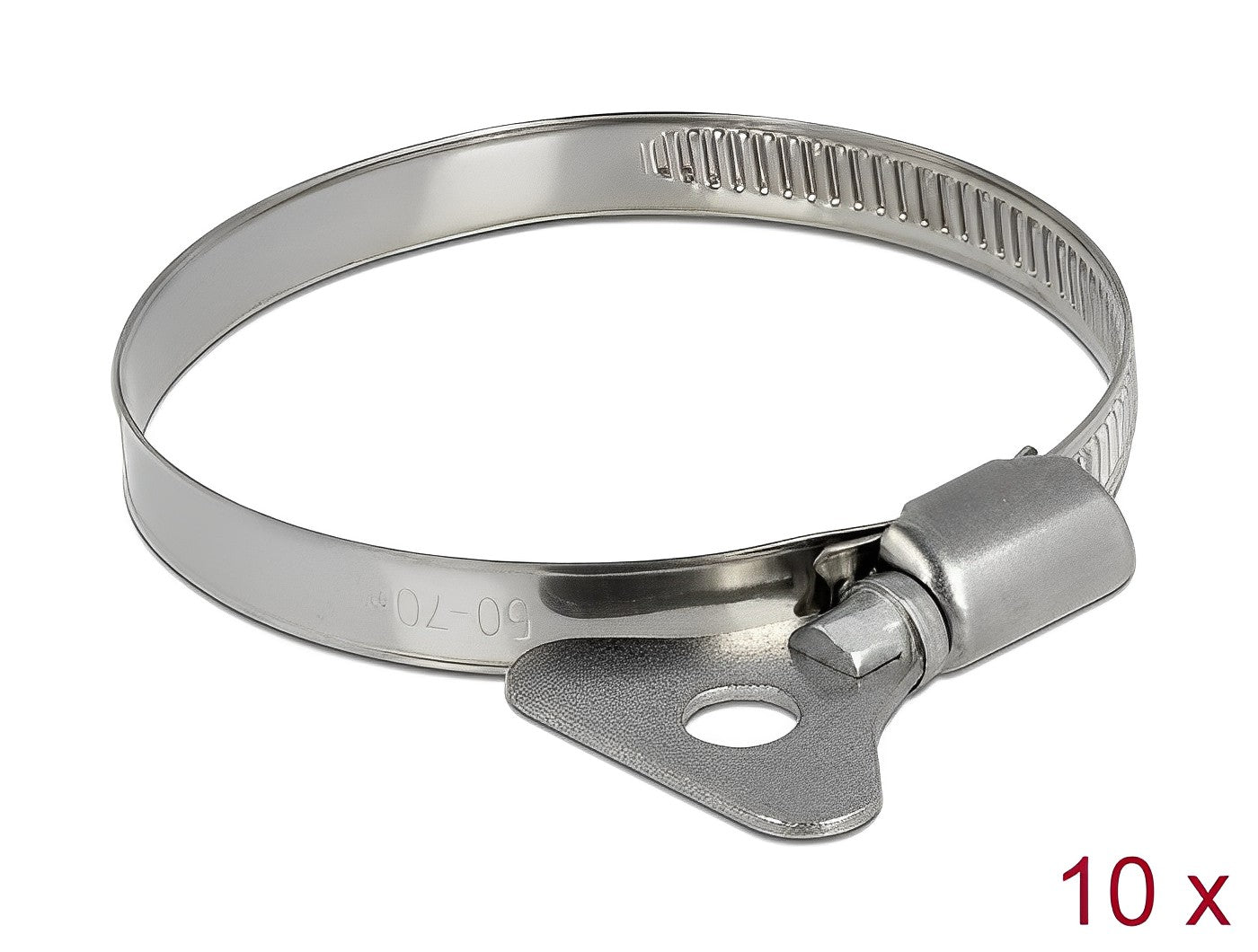 Delock Butterfly Hose Clamp 50 - 70 mm 10 pieces metal - delock.israel