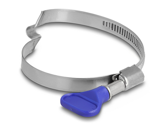 Delock Butterfly Hose Clamp stainless 400 steel with bridge right-handed 50 - 65 mm - delock.israel