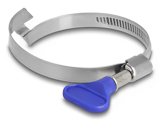 Delock Butterfly Hose Clamp stainless 400 steel with bridge left-handed 50 - 65 mm - delock.israel