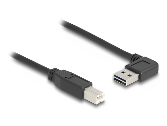 Delock Cable EASY-USB 2.0 Type-A male angled left / right > USB 2.0 Type-B male