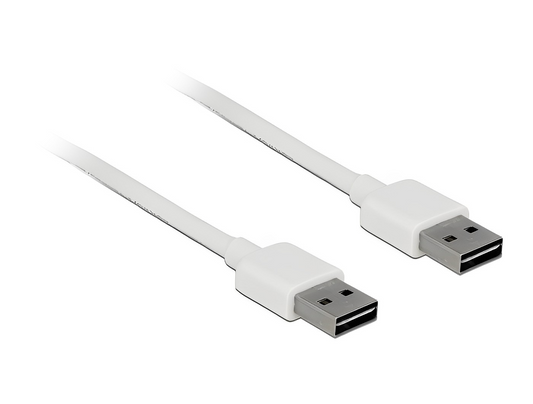 כבל EASY-USB 2.0 מבית Delock גרמניה מאפשר חיבור בין מכשיר עם מחבר USB-A למחשב אישי או נייד עם חיבור USB-A פנוי