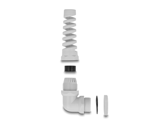 Delock Cable Gland with strain relief 90° angled PG9 grey - delock.israel