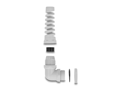 Delock Cable Gland with strain relief 90° angled PG9 grey - delock.israel