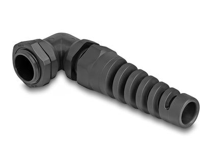 Delock Cable Gland with strain relief 90° angled PG11 black - delock.israel