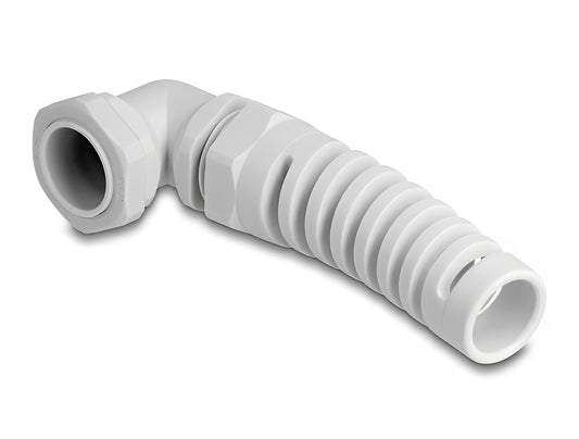 Delock Cable Gland with strain relief 90° angled PG21 grey - delock.israel