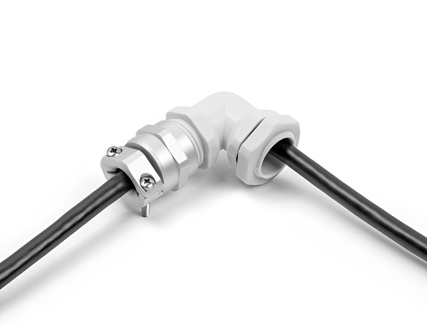 Delock Cable Gland with strain relief and bending protection 90° angled PG13,5 grey - delock.israel
