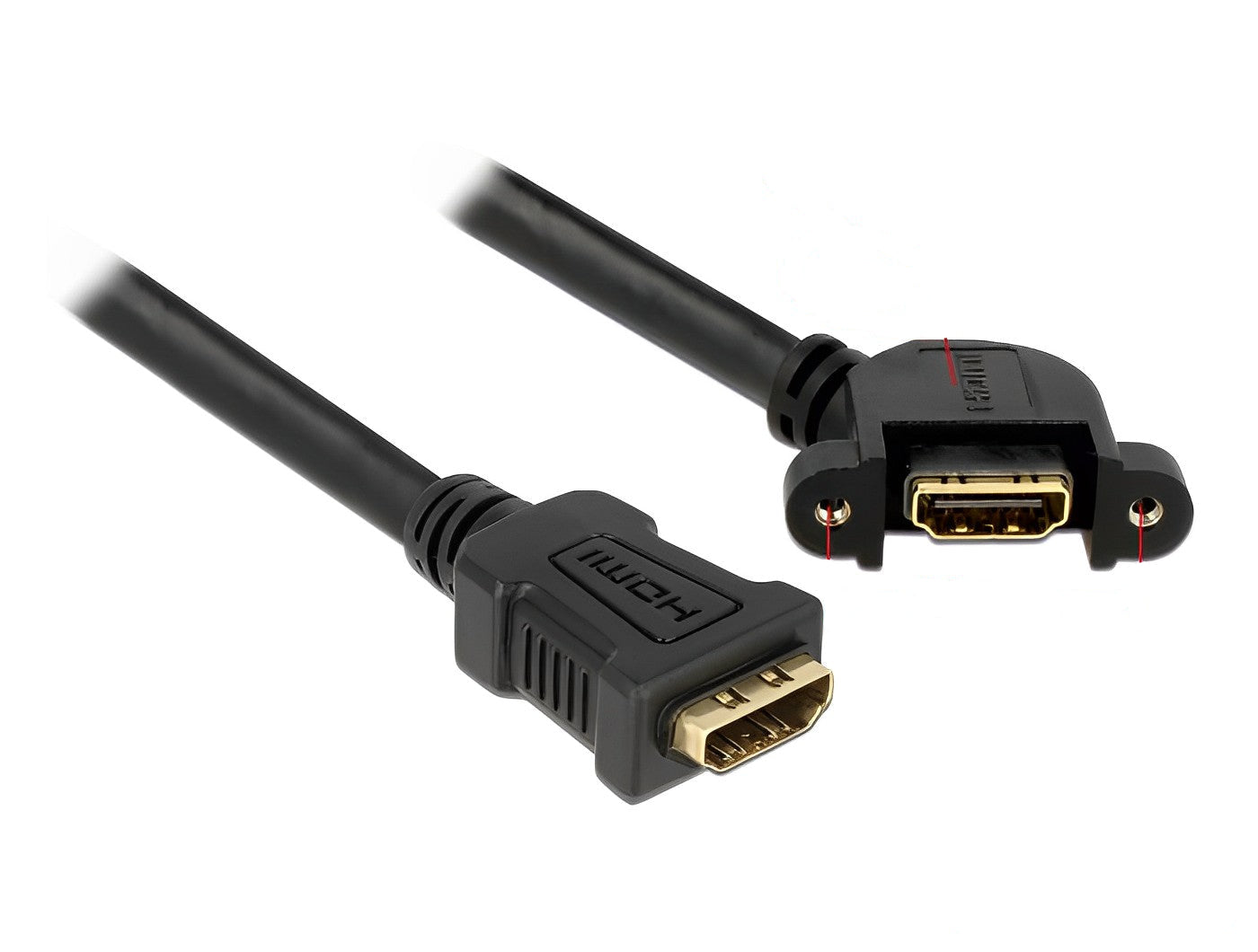 כבל מאריך לפאנל Delock HDMI נקבה לנקבה 110° | מרחק ברגים 30 מ"מ