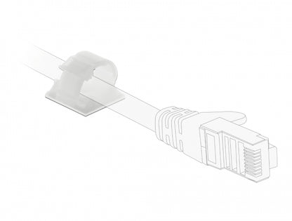 Delock Cable holder with locking clip self-adhesive screwable natural - delock.israel