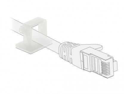 Delock Cable holder with locking clip self-adhesive natural - delock.israel