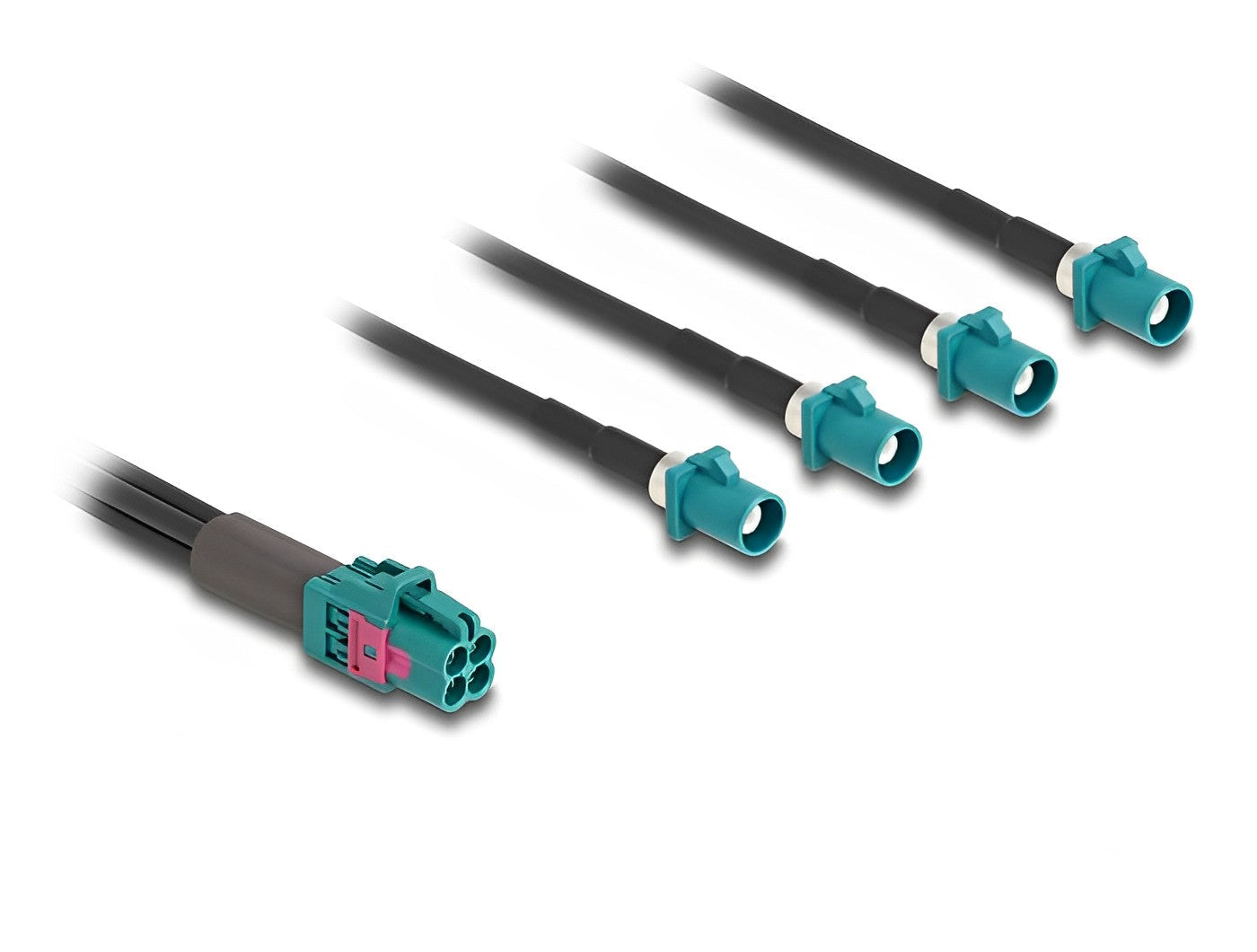 Delock Cable Mini FAKRA Z jack quad to 4 x FAKRA Z plug A-Type