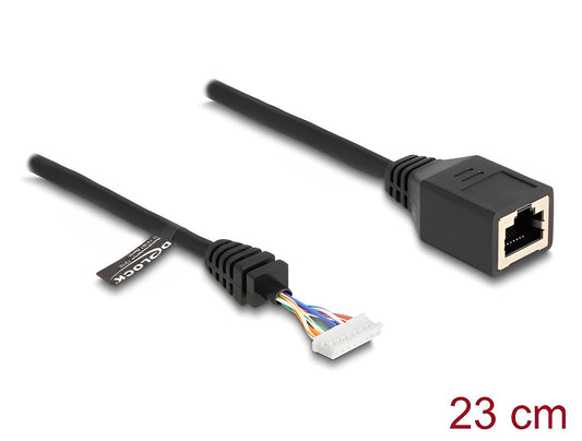 כבל רשת שקע RJ45 Cat.5e לשקע 8 גידים אורך 23 ס"מ - delock.israel