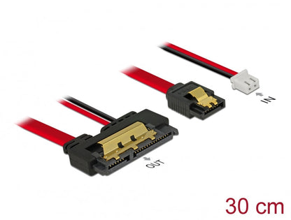 כבל חשמל ונתונים שקע SATA 6 Gb/s 22 pin לשקע SATA 7 pin + שקע חשמל 2 פין - delock.israel