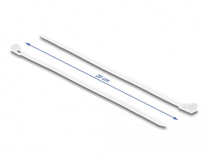 Delock Cable ties reusable L 200 x W 4.8 mm 100 pieces white - delock.israel