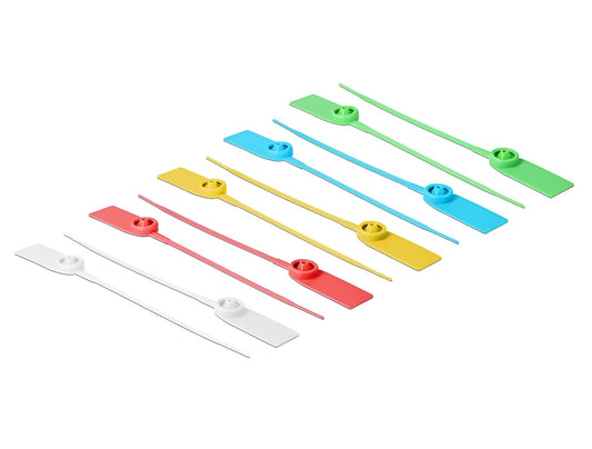 Delock Cable Ties with label tap L 180 x W 2.5 mm 10 pieces assorted colors - delock.israel