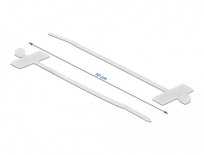 Delock Cable Tie with Label Tap L 100 x W 2.5 mm white - delock.israel