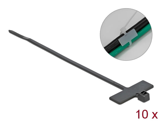 Delock Cable Tie with Label Tap L 100 x W 2.5 mm black 10 pieces - delock.israel
