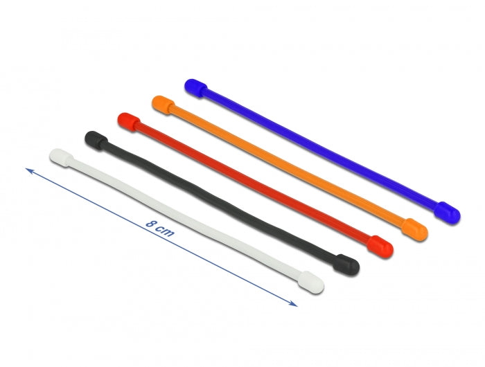 Delock Cable Ties flexible L 80 x W 4 mm assorted colors set 10 pieces - delock.israel