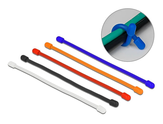 Delock Cable Ties flexible assorted colors set 10 pieces - delock.israel