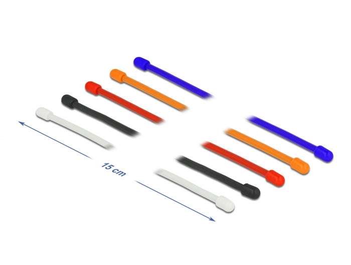 Delock Cable Ties flexible L 150 x W 4 mm assorted colors set 10 pieces - delock.israel