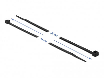 Delock Cable tie heat resistant L 300 x W 4.8 mm black 100 pieces - delock.israel