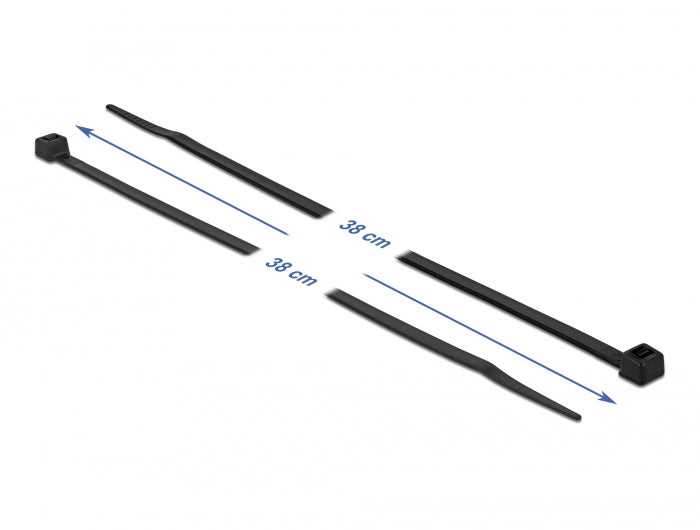 Delock Cable tie heat resistant L 380 x W 4.8 mm black 100 pieces - delock.israel