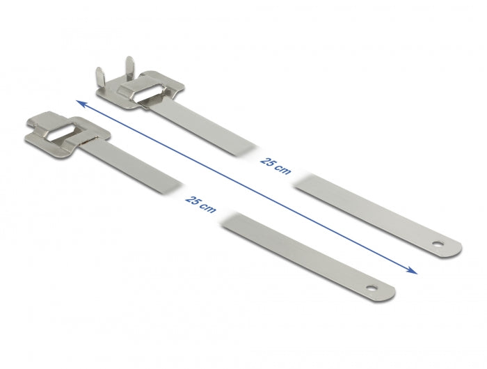 Delock Cable tie stainless steel reusable with folding clasp L 250 x W 10 mm 10 pieces - delock.israel