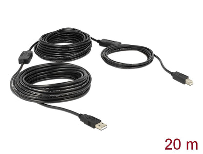 כבל USB 2.0 A-B אקטיבי ז/ז אורך 20 מטר - delock.israel