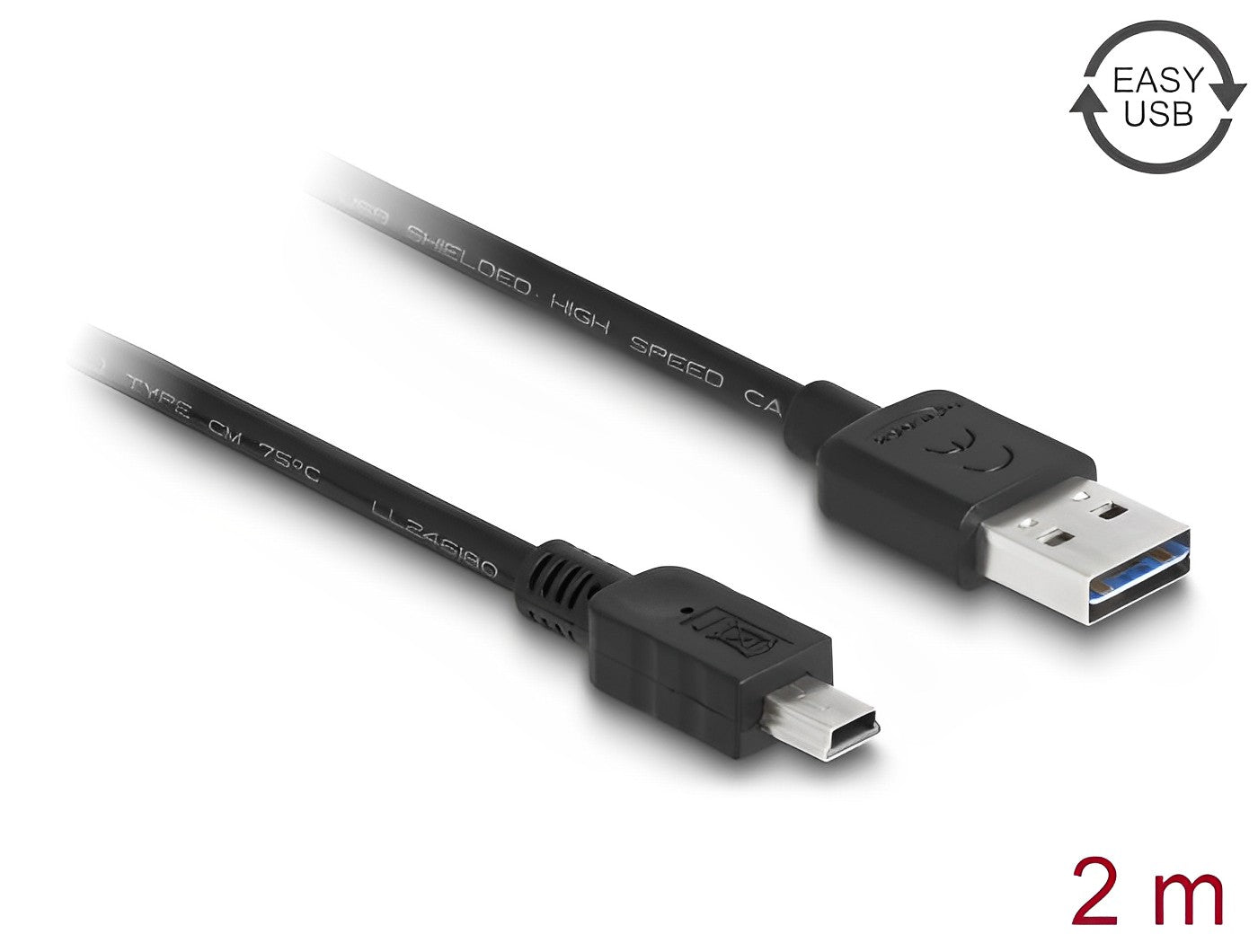 כבל מיני EASY-USB 2.0 תקע Mini-B לתקע USB-A דו כיווני - delock.israel